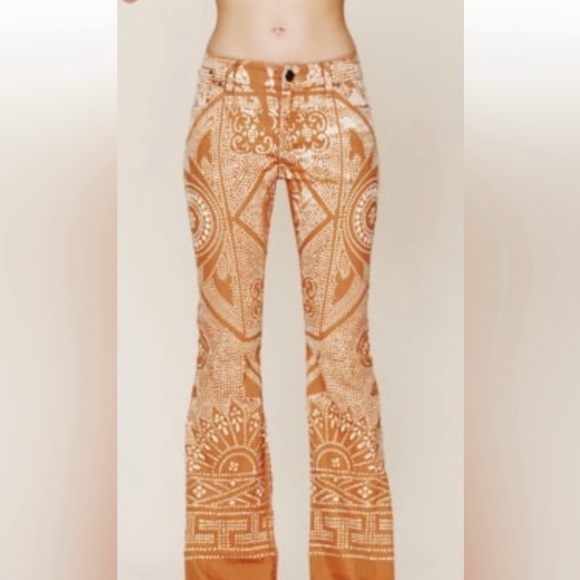 Free People Denim - Free people Discharge Bali Flare In Caramel Wash 24 preowned